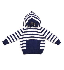 Striped Hoody with pocket 1007