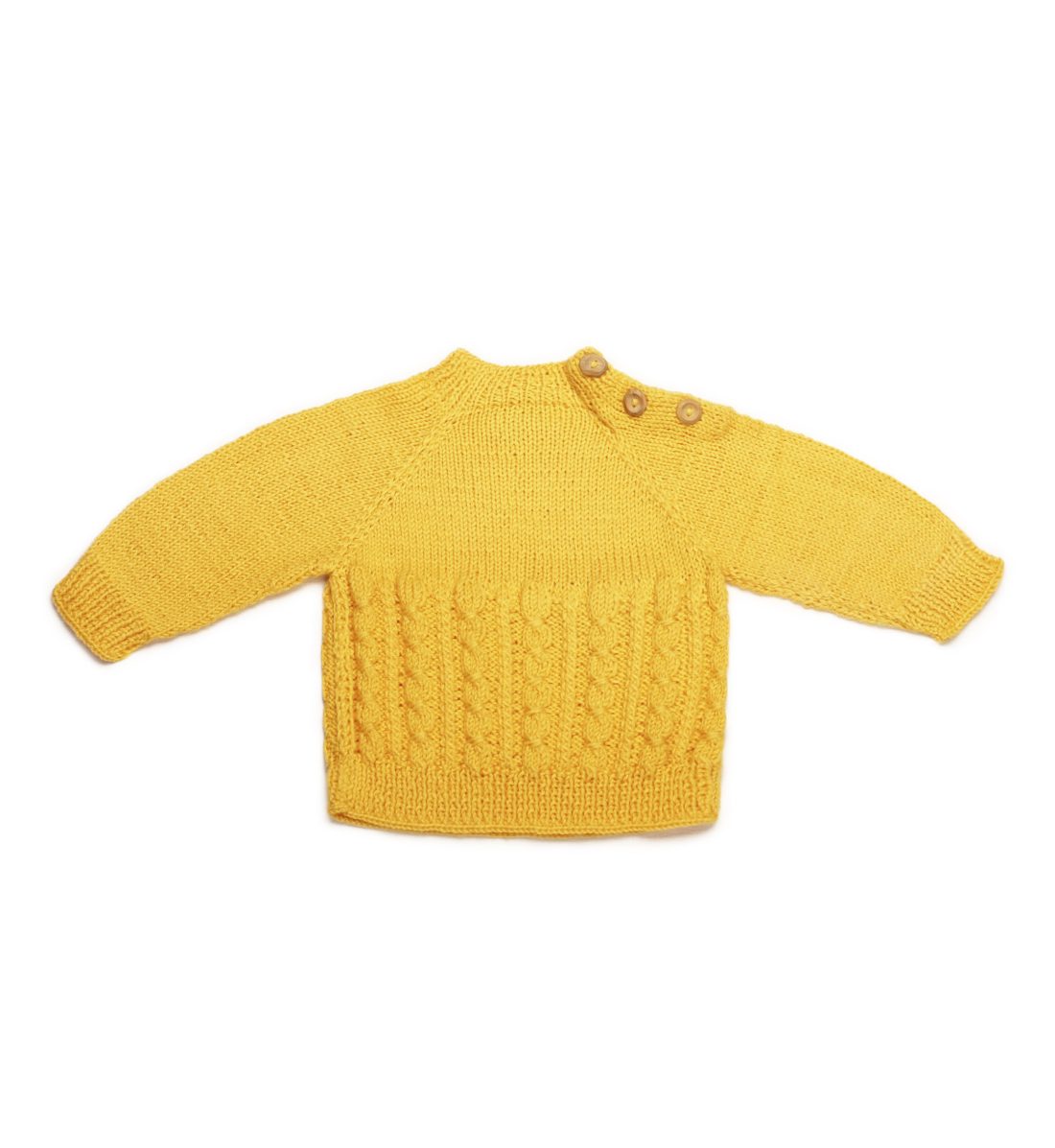 Merino wool Sweater with 3 buttons 1008-Yellow