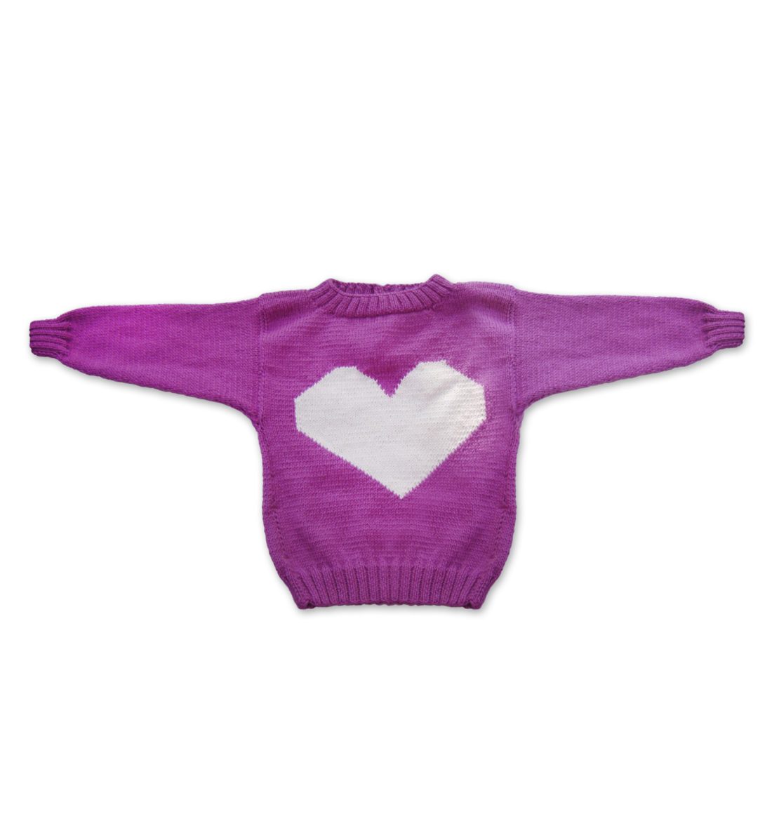 Heart Merino Wool girl sweater 1081