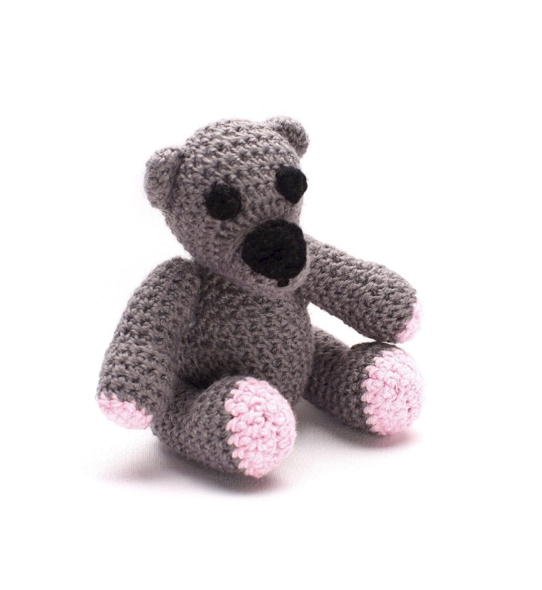 Cute Baby Teddy bear with the Rattle inside 1045 grey